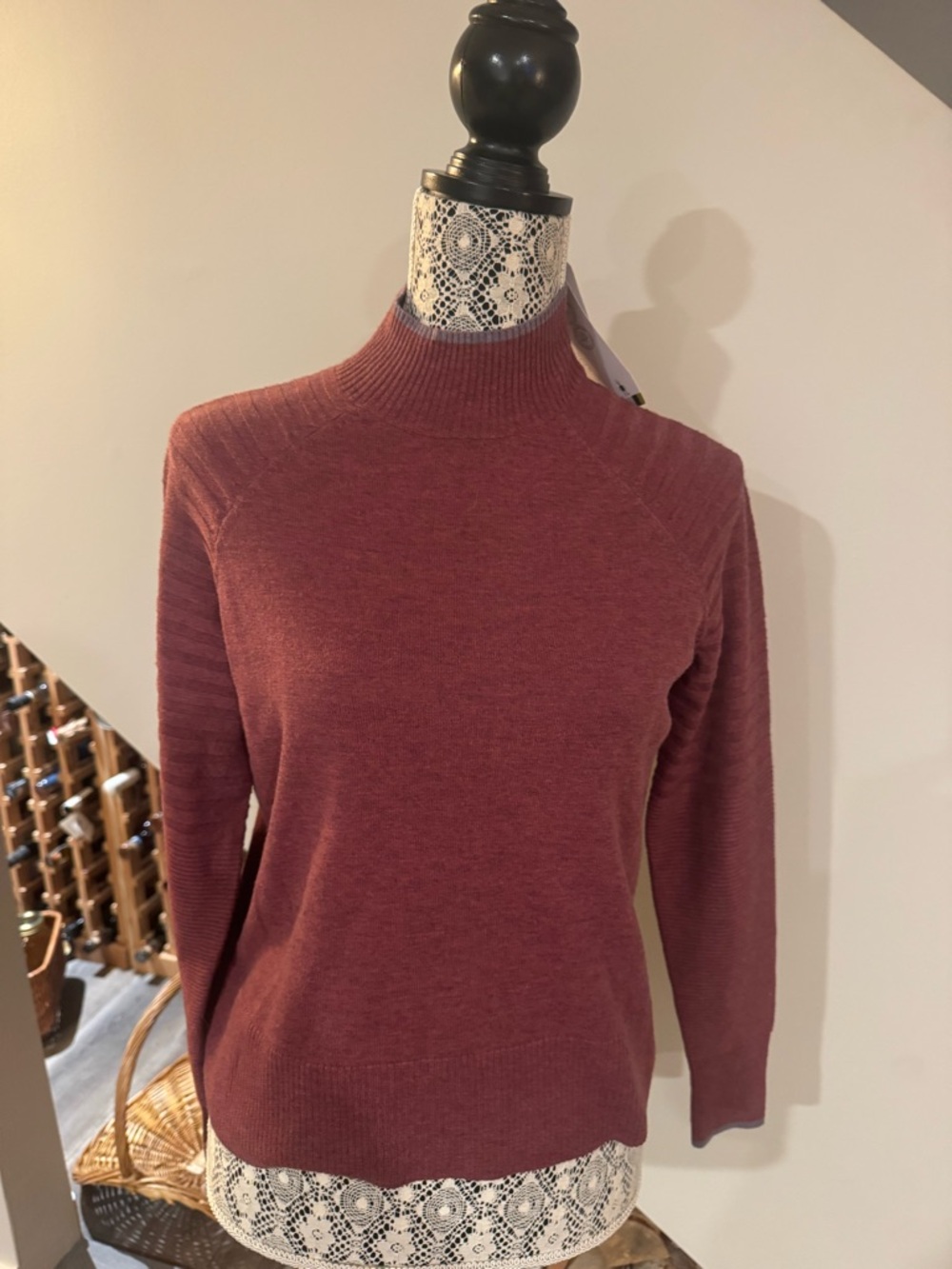 Smartwool Mock Neck Sweater in Dusty Rose